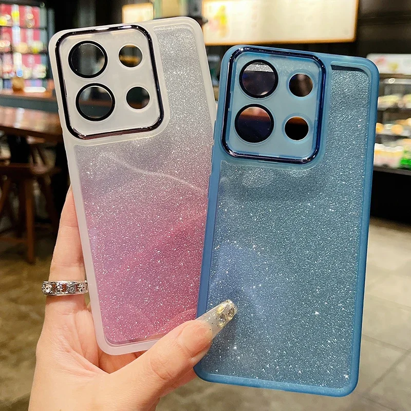 Bling Soft Silicone Glitter Paper Clear Phone Case Cover