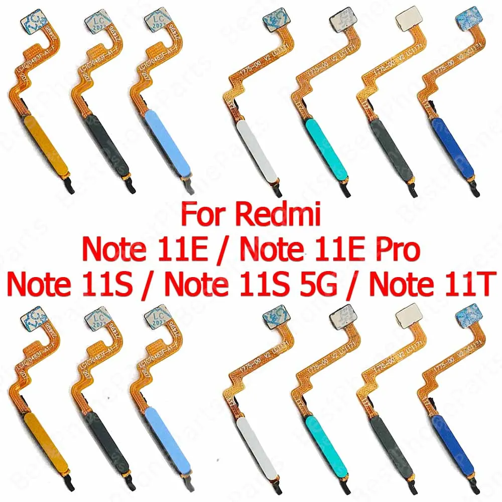 

Finger Print Scanner Touch Menu Flex Cable For Xiaomi Redmi Note 11S 11E Pro 11T 5G Fingerprint Sensor Home Button New Original