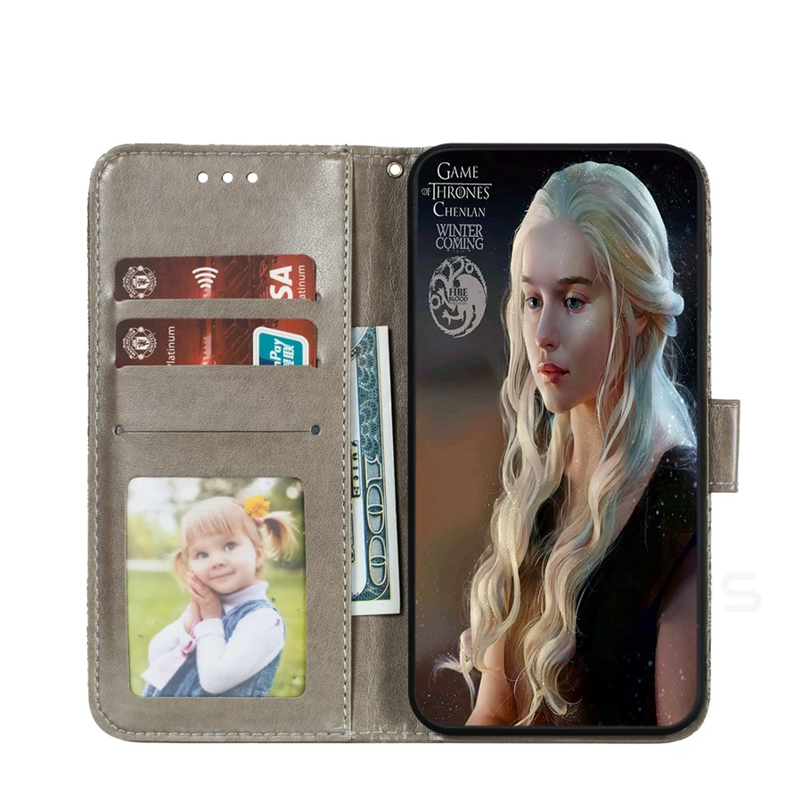 Lace Flower Flip Wallet Leather Phone Case Cover