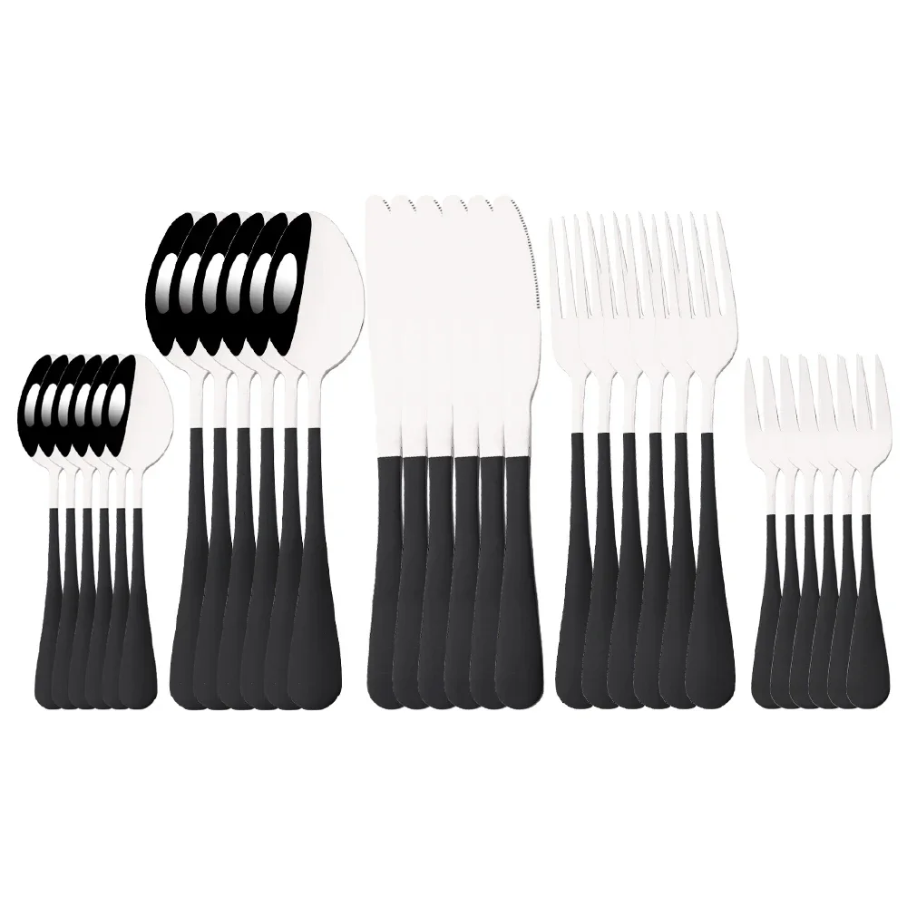 30Pcs Black Silver