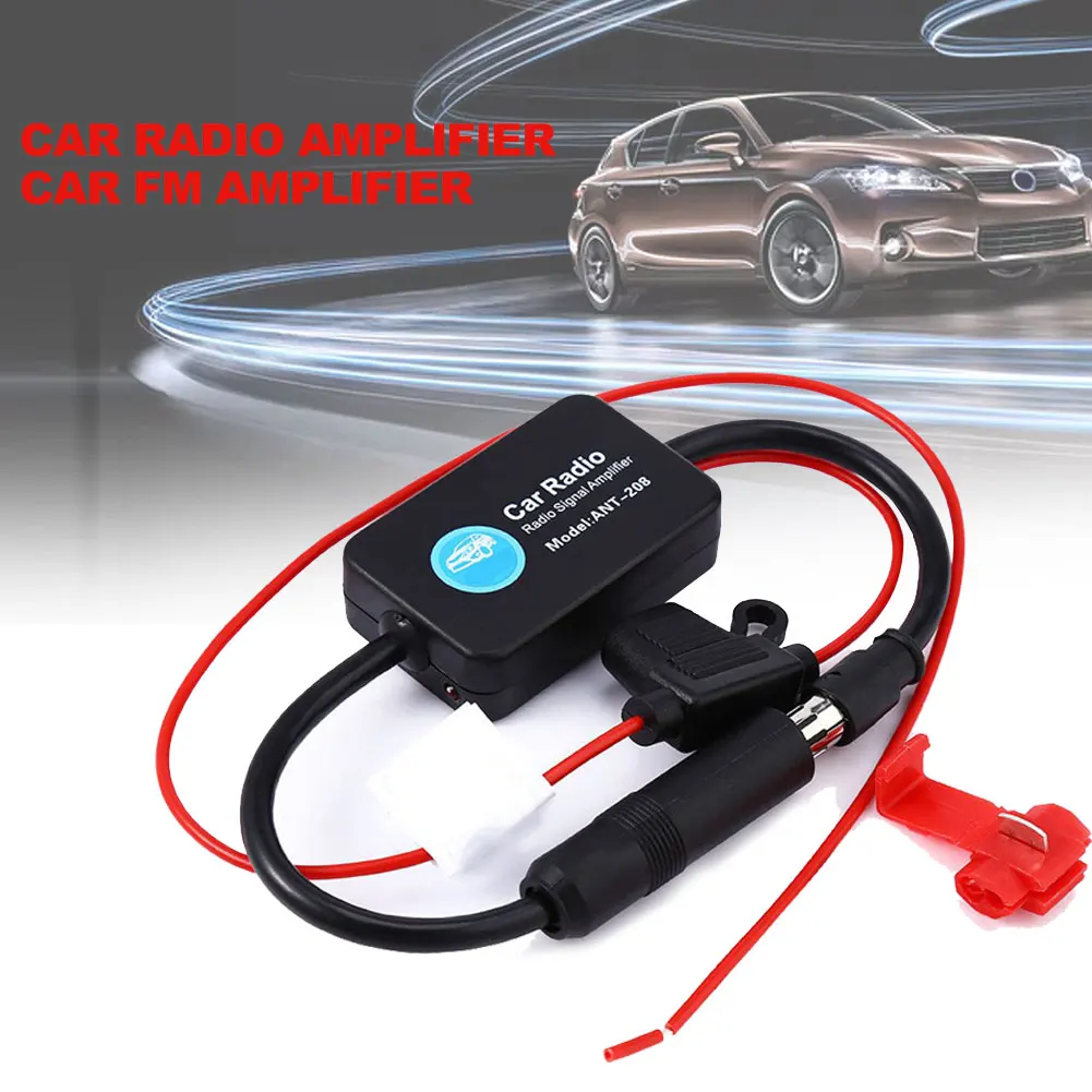 Car Radio Signal Amplifier with 3M sticker Cars FM AM Radio Signal Amplifier Antenna Booster Amplify Automotive Sound