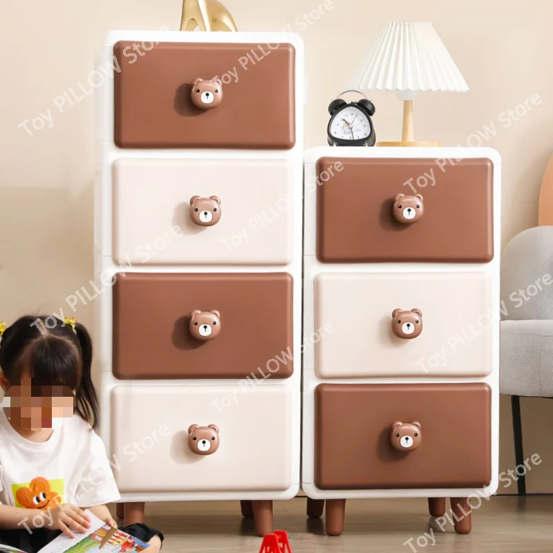 Pink Nordic Cute Nightstands for Kids, Korean Corner Cabinets, Kids Bedroom Furniture, YN50CN