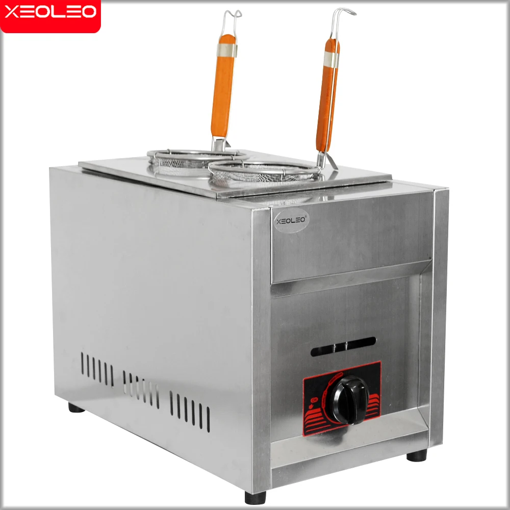 XEOLEO Boiler Desktop Pasta 2 Holes Noodle Cooker Commercial Stainless Steel LPG Gas Machine Home Dumpling/Flour Food Processor 6