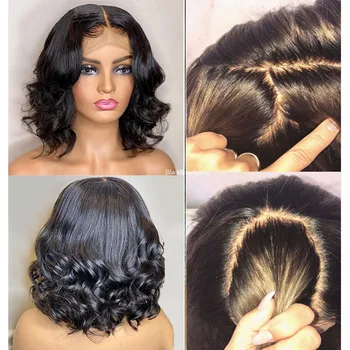 Loose Wave 5x5 Silk Base Full Lace Human Hair Wig Brazilian Remy Hair Short Pre Plucked Silk Top Full Lace Wig With Baby Hair 1