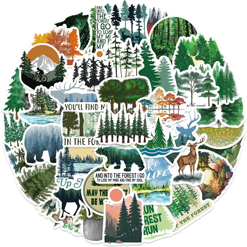 Forest Animal Waterproof Graffiti Sticker 10/30/50Pcs Aesthetic Decorative Luggage Laptop Cup Phone Diary Scrapbook Kid Stickers decorative stickers self adhesive stickers adhesive stickers animal stickers cartoon sticker diy scrapbooking accessories