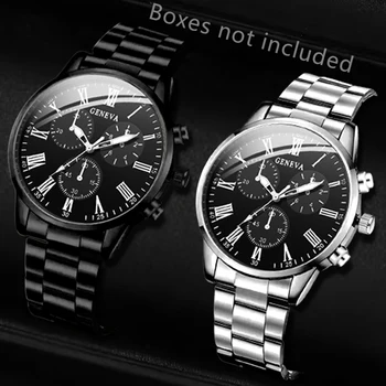 2PCS Men's Watch Set Business Trend Fashion Quartz Watch