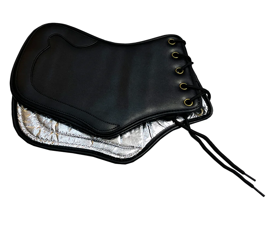 Universal Motorcycle Leather Saddle Heat Shield - PU Leather With Aluminum Insulation, Fits Harley, Honda, Yamaha & More