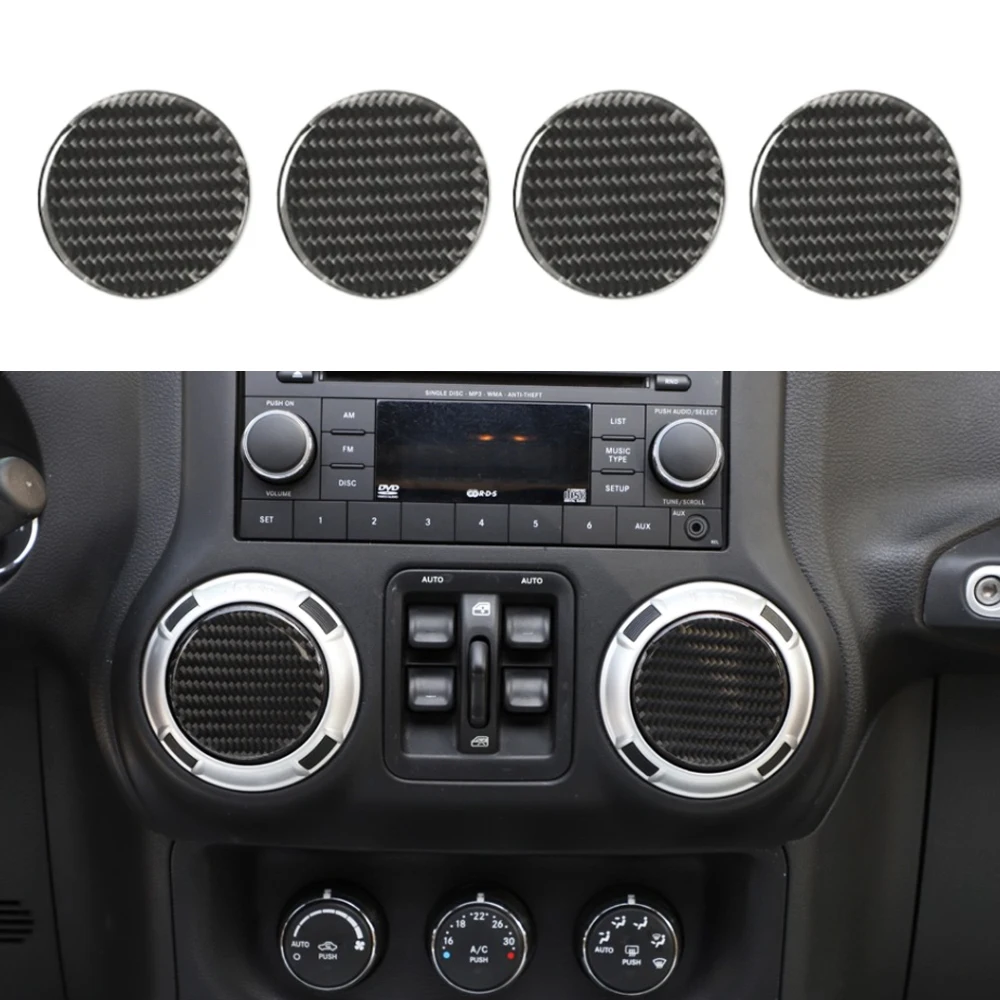 Центральное управление для Jeep Wrangler JK JL 2007-2022 декоративная крышка для вентиляционного отверстия кондиционера отделка автомобильные аксессуары из углеродного волокна