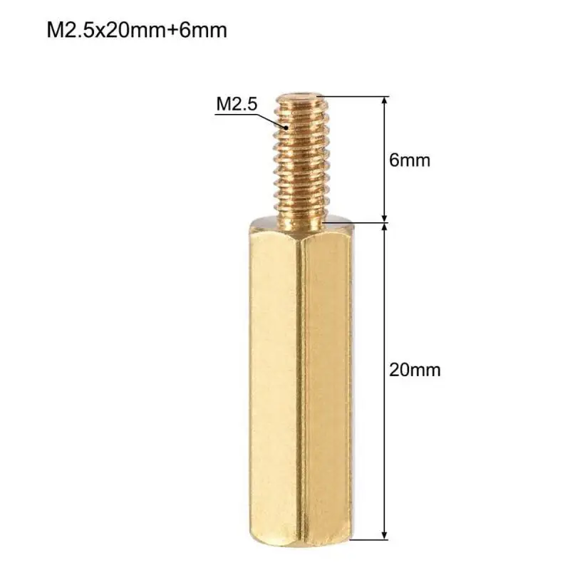 Brass Pillars M2/M2.5/M3/M4 Coppers Brass Pillars Standoff Circuit Spacer PCB Board Nut Screws Hex Round Single Cylinder Head/Hexagon pillar