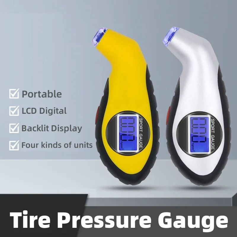 Portable Tire Pressure Gauge Backlit High Precision Lcd Display Digital