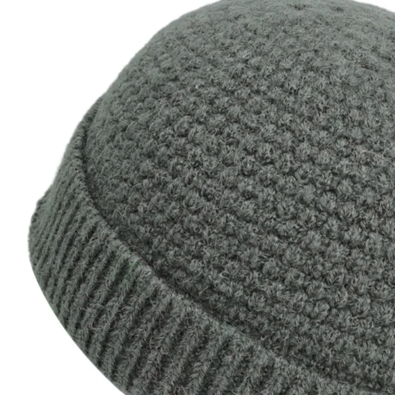 Solid Warm Knitted Hat Autumn Winter Comfortable Thermal Woolen Hat Adjust Head Circumference Knit Cap Outdoor Beanies Skullies