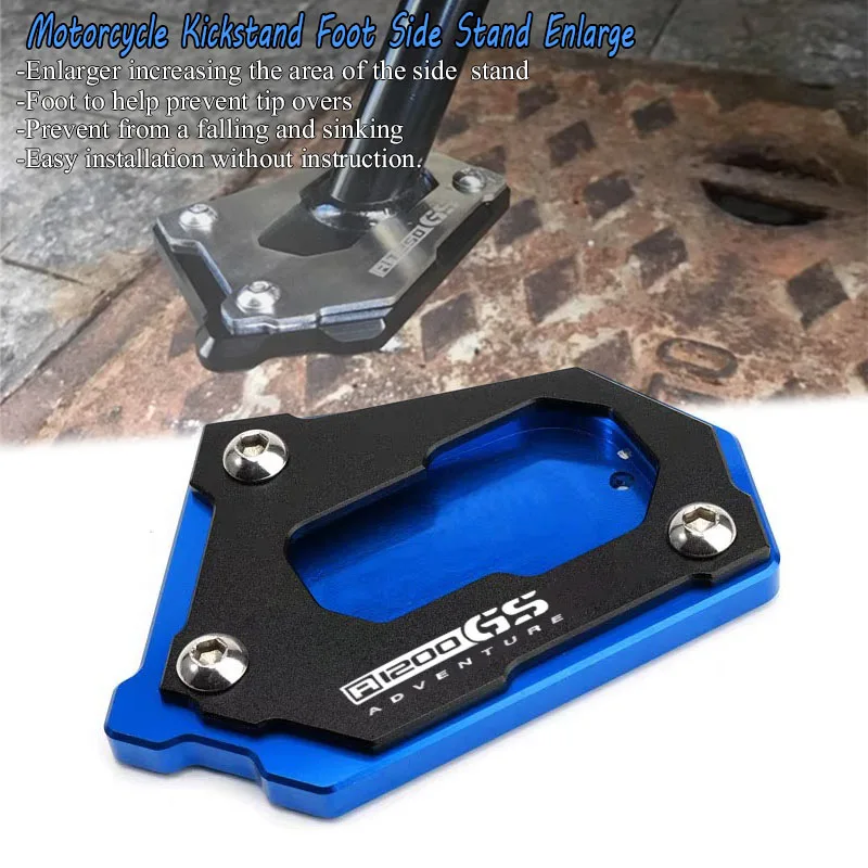 Motorcycle Kickstand Extender Motorcycle Kickstand Pad For BMW R1200GS LC Adventure R 1200 GS LC ADV Large Kickstand Sidestand Foot Enlarger Extension Plate Pad New R1250GS Rallye HP