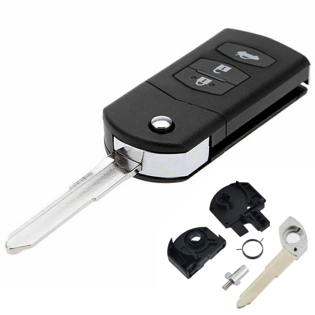 

3 Buttons Car Remote Flip Key Shell Blade Case For Mazda 2 3 5 6 8 RX8 MX5 Fob Fob Key Shell Protector Accessories