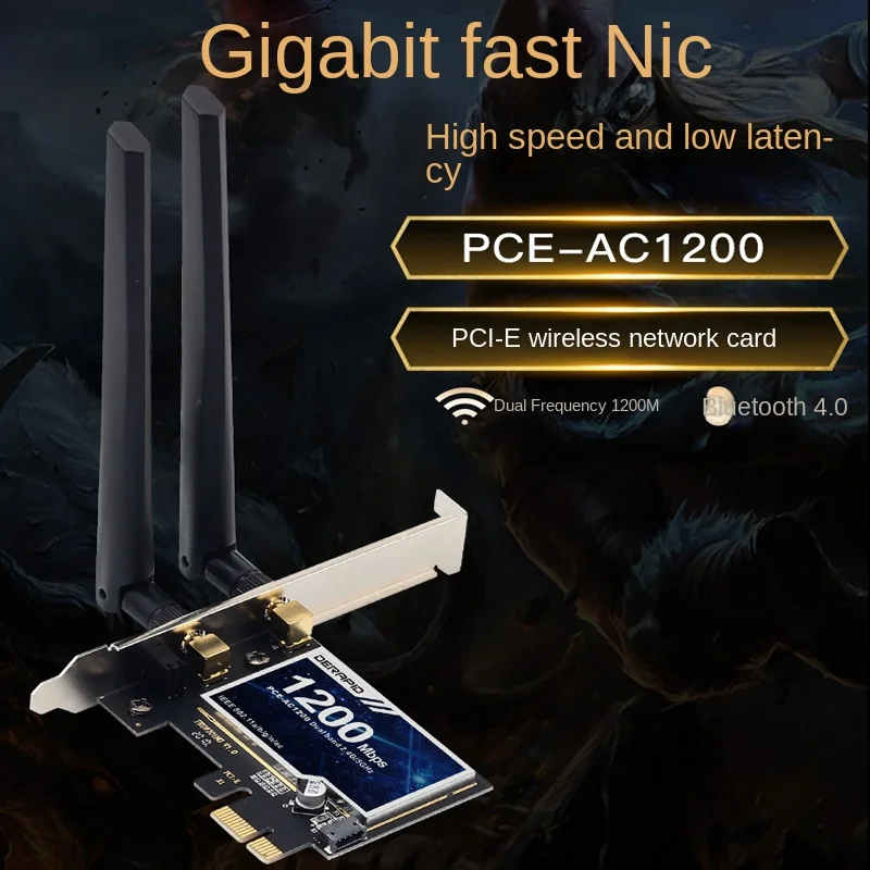 듀얼 밴드 무선 NIC PCIE 데스크톱 블루투스 와이파이 리시버, 기가비트 5G, AC1200