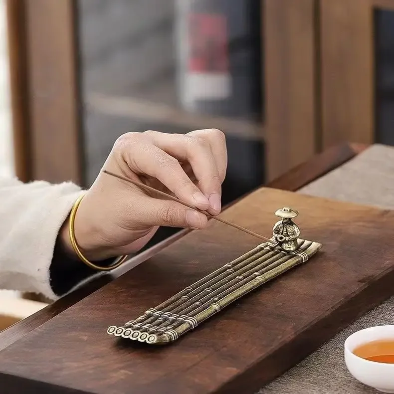 Bruciatore di incenso in stile giapponese con barca e Vecchi pescatori