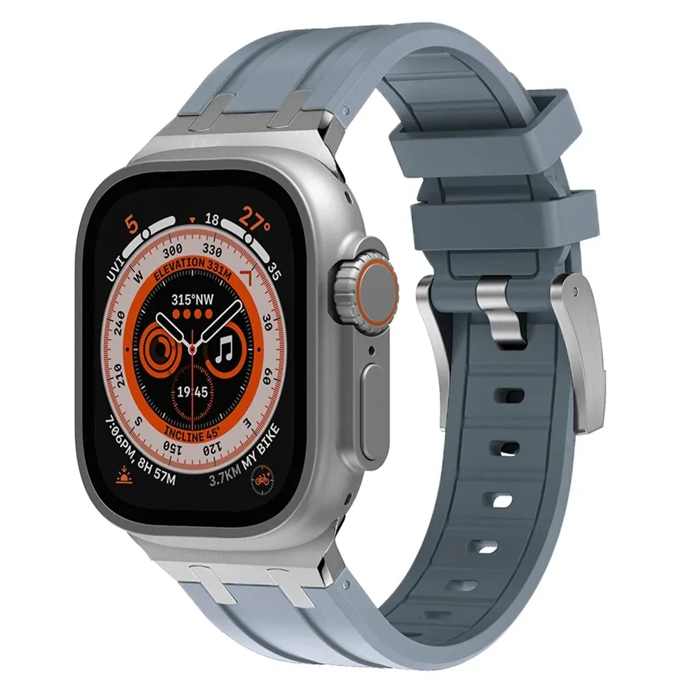 Titanium Metal Head Silicone Band with Rubber Strap