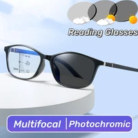Progressive Multifocal Photochromic Reading Glasses for Middle-aged Anti Blue Light Reading Glasses Men Women Far Sight Glasses 1