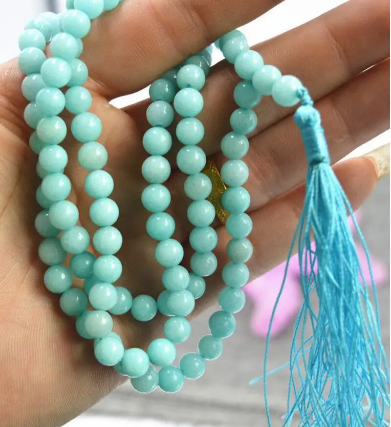 

Jewelry 6mm stone Buddhist 108 Prayer Beads Mala Bracelet Necklace