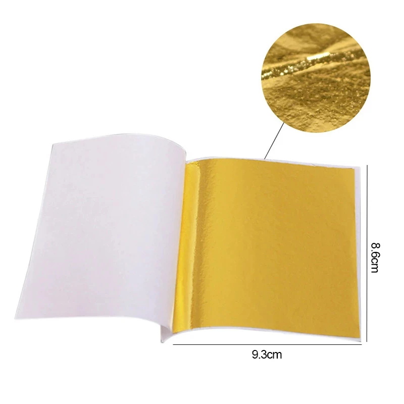 100/200 Sheets Imitation Gold Silver Foil Paper Leaf Gilding DIY Art Craft Paper Birthday Party Wedding Cake Dessert Decorations - Image 2