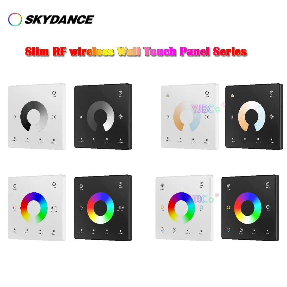 2 4ghz rf touch remote controller 4 zone 8 zone rgb cct rgbw wall mounted button wireless transmission led dimmer remote holder Wall Mounted 86 Type Touch Panel Single Color/Dual color/RGB RGBW/RGBCCT LED Strip Dimmer 2.4G RF Remote dimming CCT Switch 3VDC