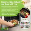 Glass Meal Prep Containers, 2 & 3 Compartments - Portion Control, Lunch Container Set, Food Storage, Airtight Lids, Oven & Freez 5