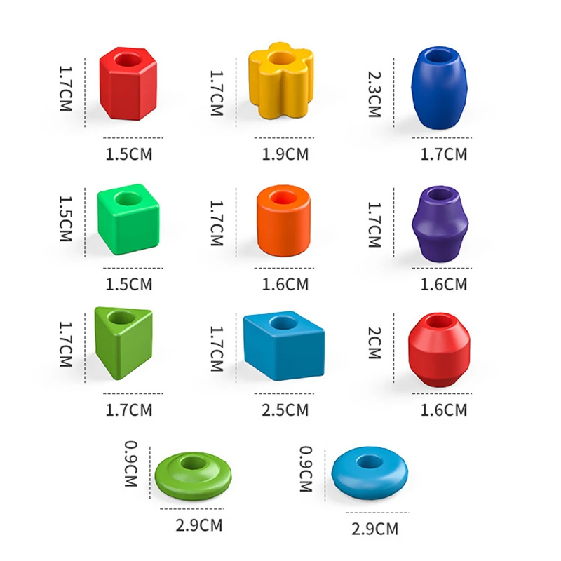 Rainbow Lacing Beads For Toddlers Color and Shape Sorter Fine Motor Skills Early Learning Montessori Toys For Preschool Kids educational toys