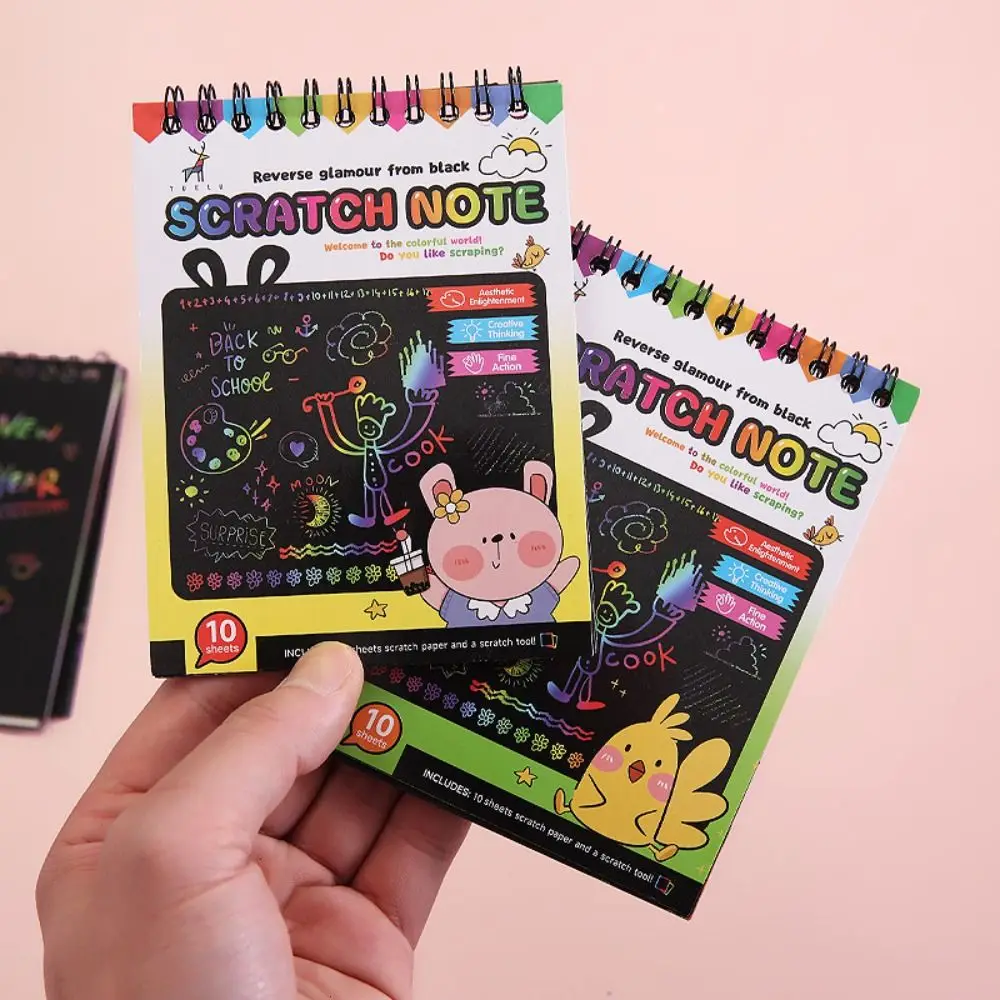 

Rainbow Magic Scratch Off Paper Set for Kids Arts Scraping Painting Toy DIY Graffiti Book Kids Montessori Educational Toys