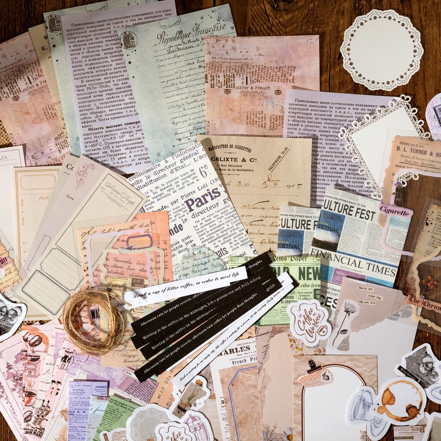 

85pcs Vintage Decor Scrapbook Sticker Materials Paper Combo Kit DIY Junk Journal Collage Photo Album Stationery Supplies