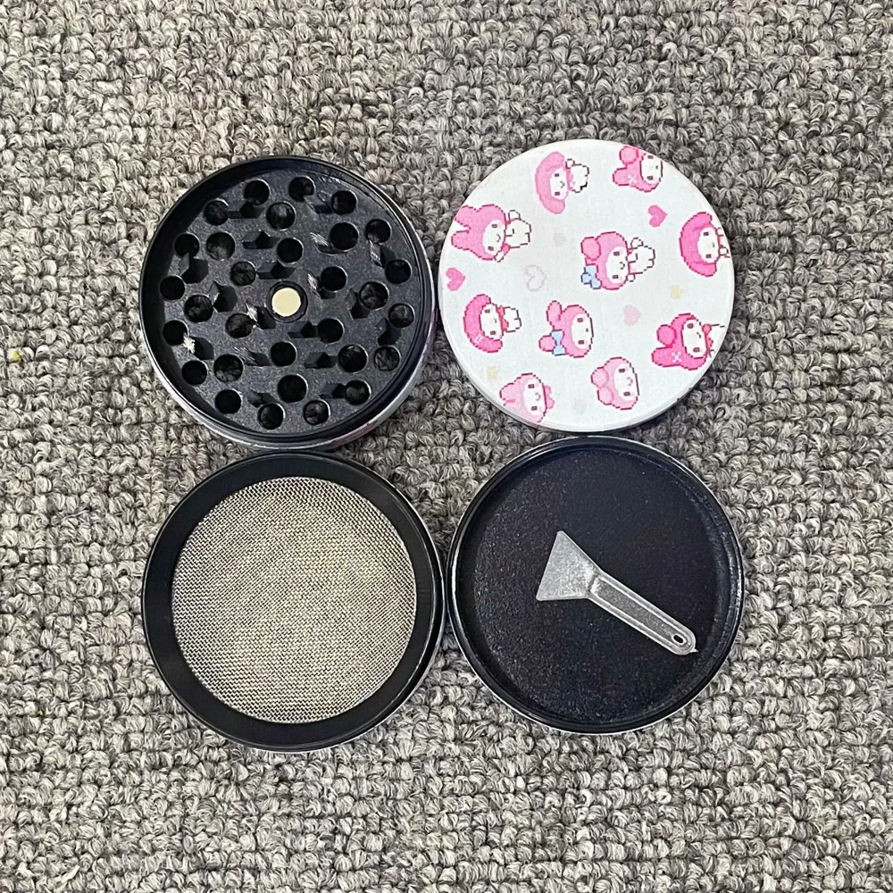 2inch Metal Sanrio Herb Grinder 4-Layers Mill Mortar Tobacco Cinnamoroll Vanilla Bud Grinder Grass Cigar Smoking Cigarette Tool 4