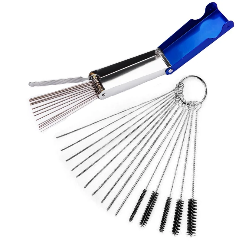 Carburetor Repair Tool Kit Airbrush Spray Gun Nozzle Cleaning Kit Cleaning Needles Brushes Jet Remove Cleaner Tools