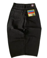 Jeans Y2k Pants Black Jeans Wide Leg Men Retro Loose Fashion Trendy Pants Hip-Hop Streetwear Y2k American Street Casual Jeans 1