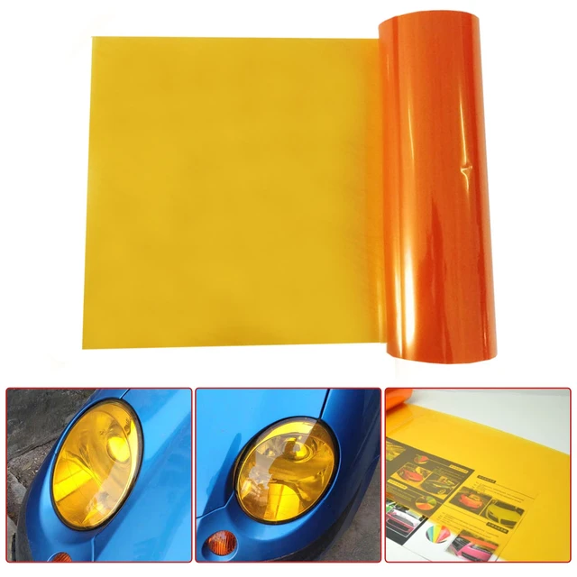 30 ×120CM Self Adhesive Headlight Film Taillight Yellow Tinted Vinyl Orange  Car Accessories Stickers Cars - AliExpress