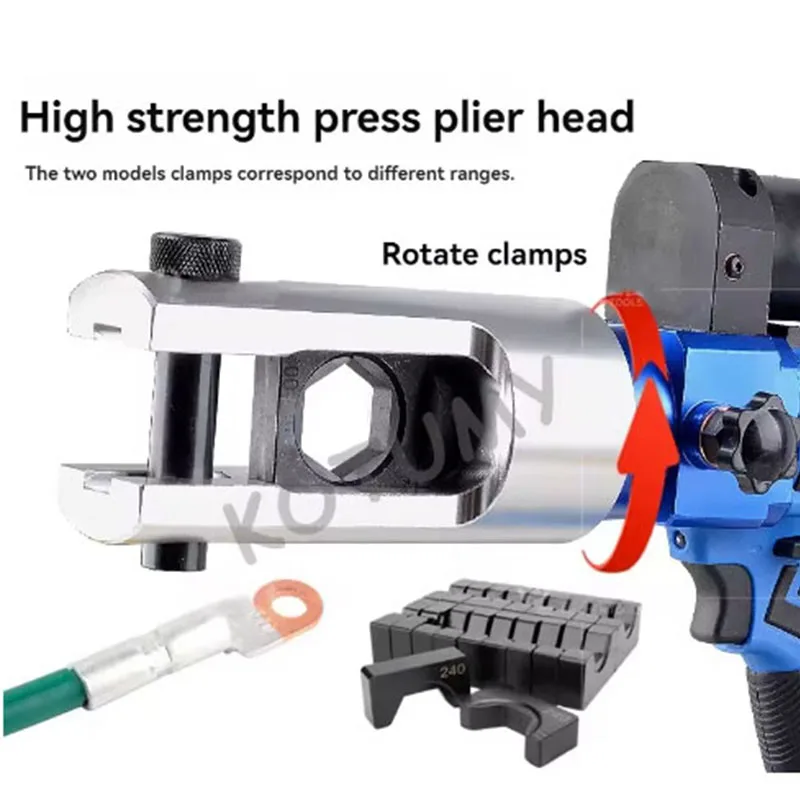 충전식 휴대용 전동 유압 크림핑 플라이어 16-400mm² 구리 알루미늄 터미널 전동 유압 플라이어