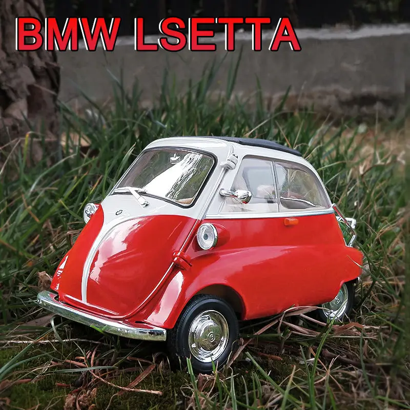 Welly 1:18 Bmw Egg Isetta Alloy Mini Car Model Diecast Metal Toy Classic Vehicle Car Model Simulation Collection Regalo Per Bambini