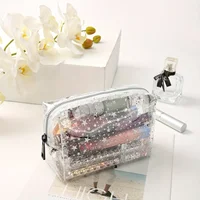 Chic Transparent Star PVC Makeup Bag - Waterproof, Large Capacity, Portable Cosmetic Organizer 1