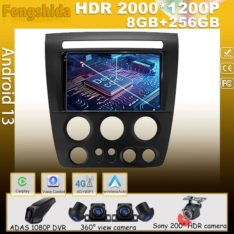 

Car GPS Android For Hummer H3 1 2005 - 2010 Auto Radio Multimedia Player Stereo Video Touchscreen Navigation WIFI QLED No 2din