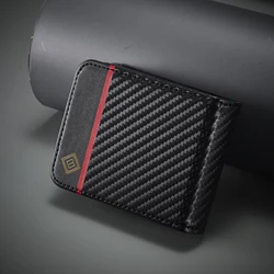 Luxury Carbon Fibre Leather Magnetic Flip Wallet Phone Case with Card Slots - Galaxy Z Flip 7 (B)