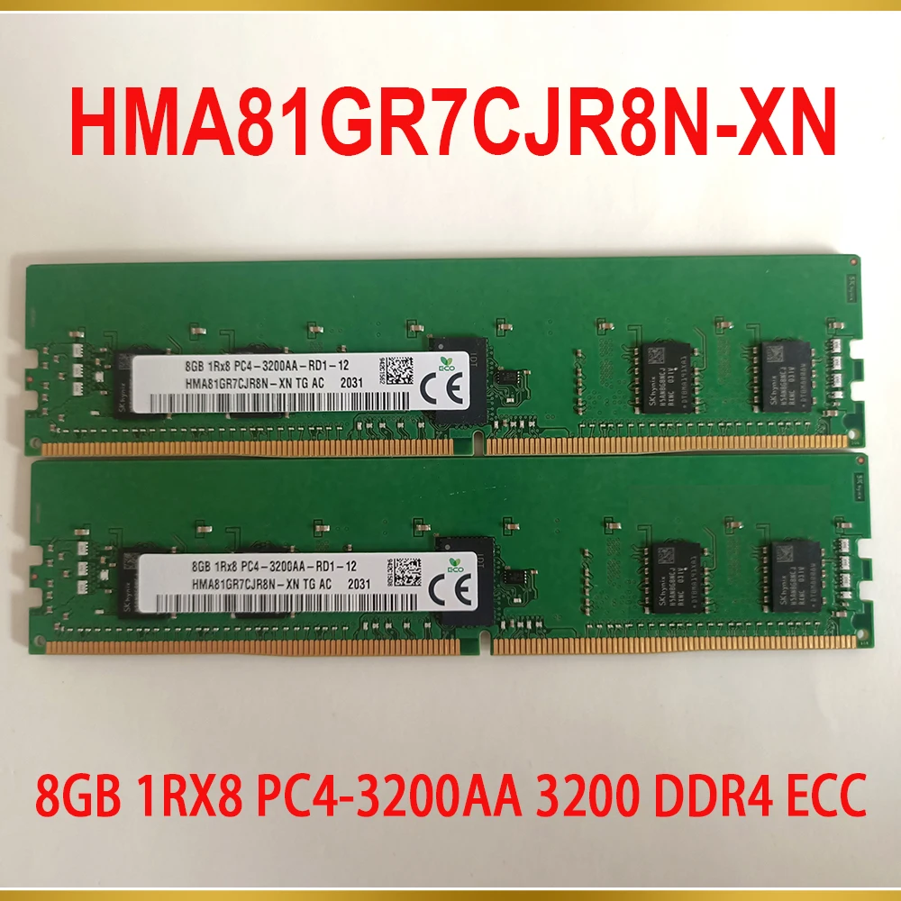 1 Pcs For SK Hynix RAM 8G 8GB 1RX8 PC4 3200AA 3200 DDR4 ECC Server Memory