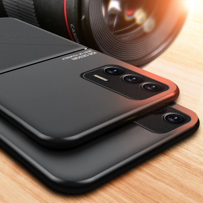 Elegant Leather Matte Protective Phone Case with Magnetic Dustproof Feature
