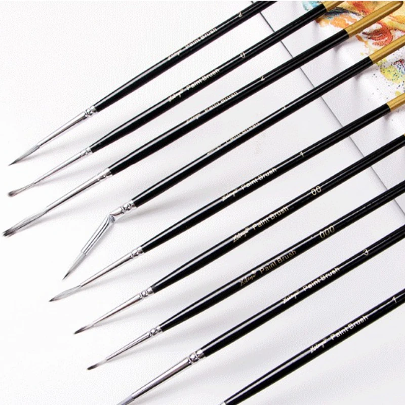 Nylon Watercolor Painting Fine Brushstroke Line Hooking Pen Set