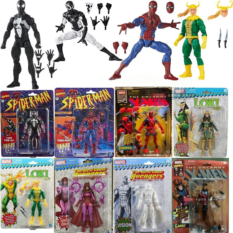 

Original Marvel Legends Spideman Venom Loki Deadpool Action Figure Retro Vintage Figurine Doll Collectible Model Toy Kids Gift