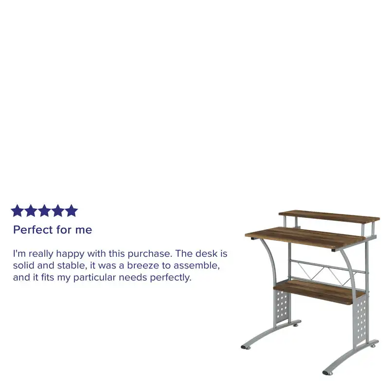 Flash furniture clifton maple computer desk with top and lower storage shelves discount