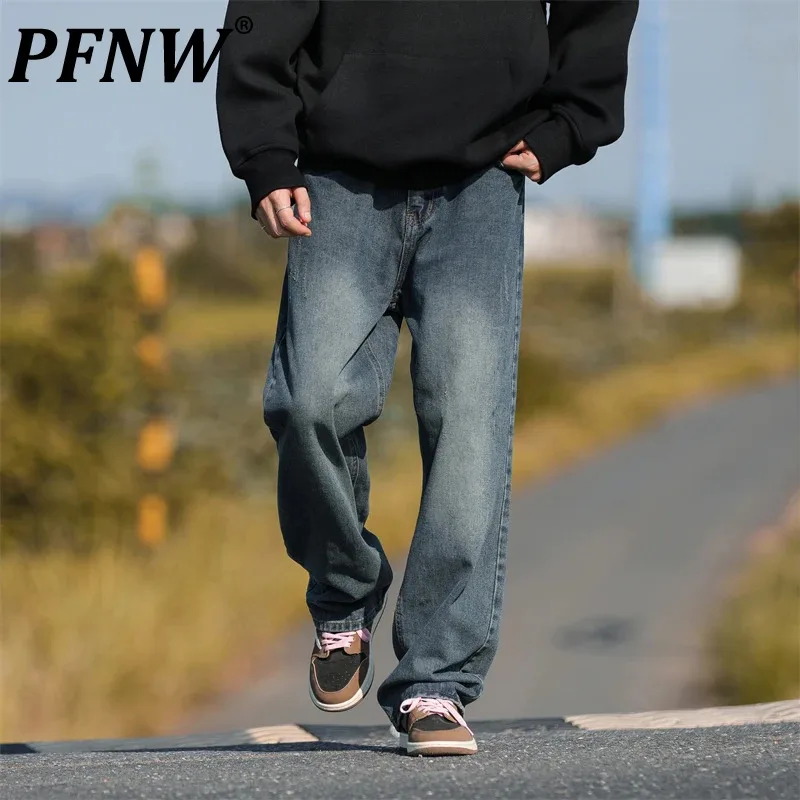 

PFNW Distressed Male Jeans Summer New Fashion Tide 2024 Simple Zipper Pocket Trousers Trendy Men's Casual Denim Pants 28W3362