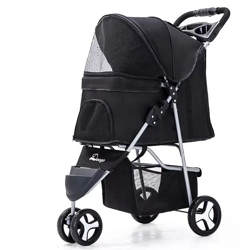 

Lightweight Folding Pet Trolley Cat, Dog and Dog Go Out Cart Three-wheeled Pet Cart Dog Go Out Cart Supplies Dog Stroller
