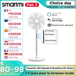 CDES08:69€-8€ Smartmi-ventilador eléctrico 3 ZLBPLDS05ZM, 220V ventilador de pie, potente batería recargable, ventilador silencioso portátil para el hogar y el jardín