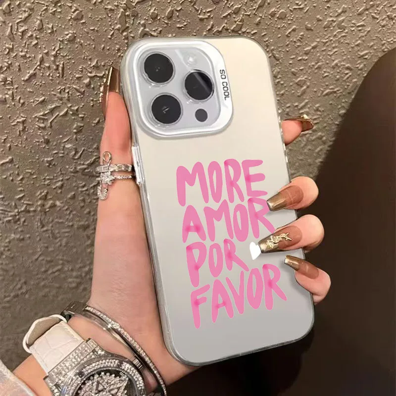 Colorful Maximalist More Amor Por Favor Design TPU Basic Phone Case Cover
