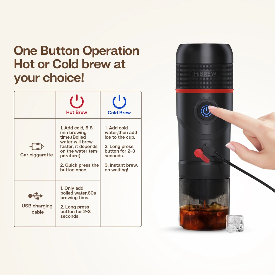 Pneterg 3-in-1 espressomachine, koffiezetapparaat met meerdere capsules, 4 tot 6 minuten zelfverwarmend, kleine en grote capsules, gemalen koffie, draagbaar koffiezetapparaat voor kantoor