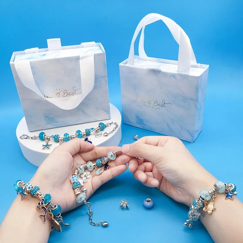 Girls DIY Bracelet Making Kit with Beads Pendant Charms Bracelets And Necklace String Jewelry Making Accessories for Creativity - 5
