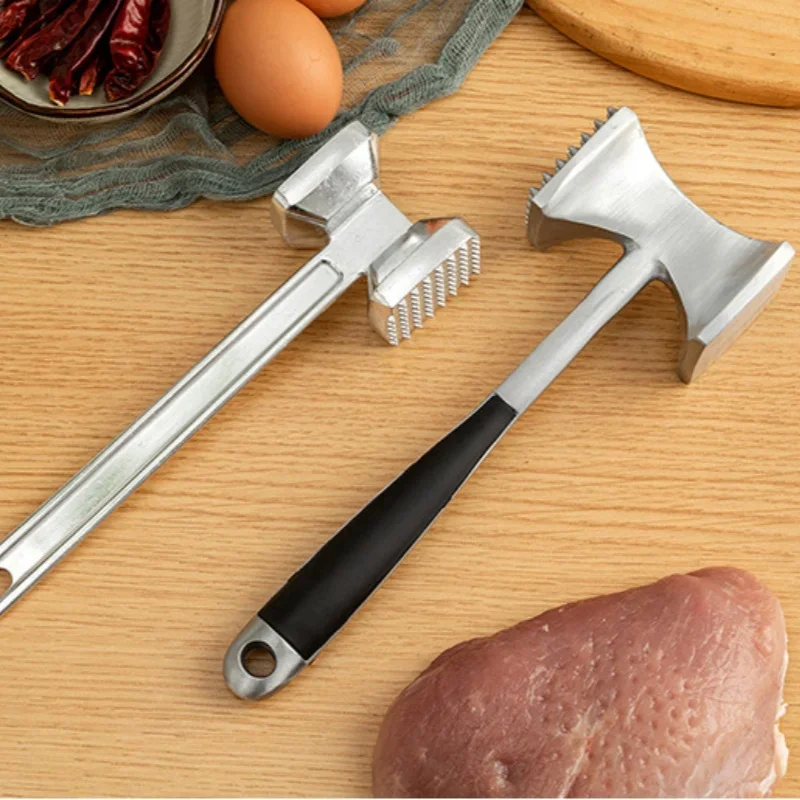 Loose Meat Hammer Double-Sided Checkered Beef Tenderizer Stainless Steel Loose Tenderizers Portable Meat Beat Kitchen Gadgets