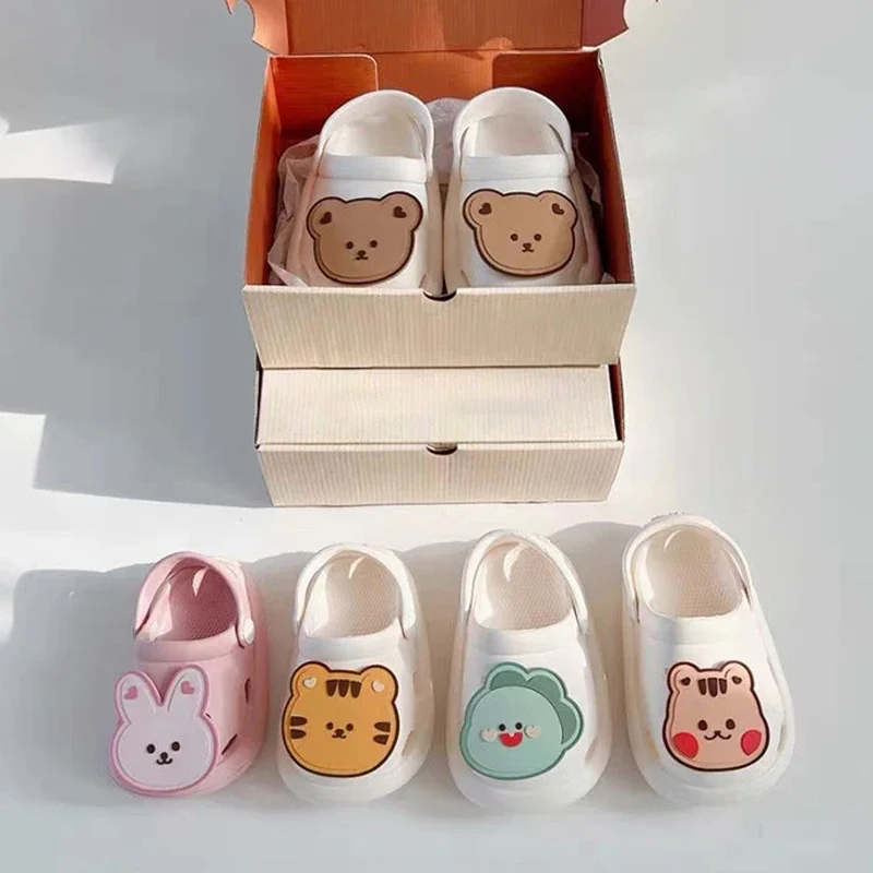 Fashion New Baby Children Home Slippers Cute Cartoon Animals Soft Sole Anti Slip Hole Shoes Boys Girls Kids Outdoor Beach Sandal 1